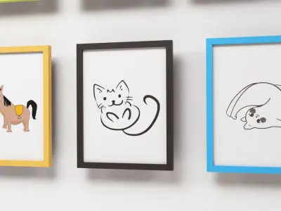 Animal pictures Low-poly 3D model