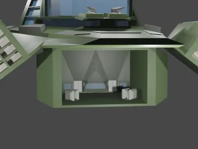 Destroyer futuristic military vehicle Free low-poly 3D model