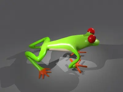 3d frog with eyes Low-poly 3D model