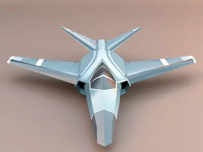 Lowpoly textured jet Low-poly 3D model