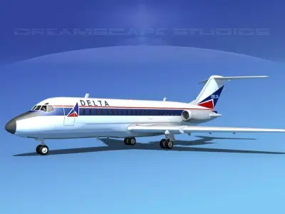 Douglas DC-9-20 Delta Airlines 3D model