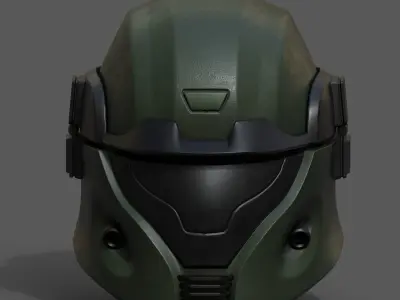 Helmet scifi military combat cyborg robot armor protection  Low-poly 3D model