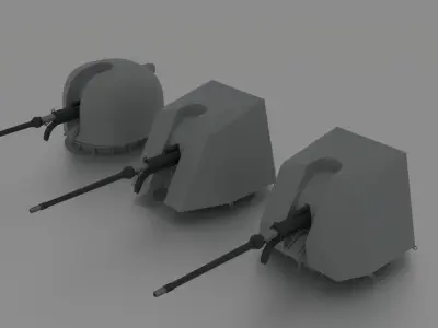 Naval Gun OTO Melara 76mm Family 3D model