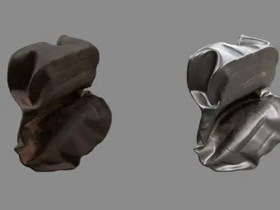 Crushed Fish Can 05 3D model