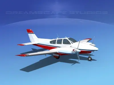Beechcraft B55 Baron V22 3D model