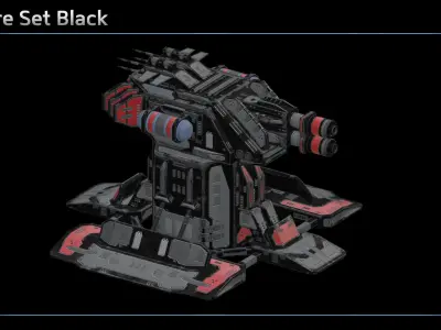 Flamer Turret Low-poly 3D model