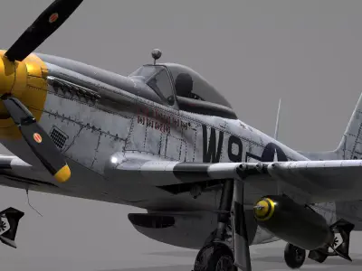 P51D Mustang aircraft 3D model
