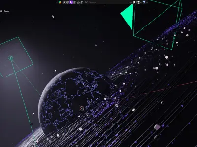 Sci-Fi Planetary Explosion by Geometry Nodes Free 3D model