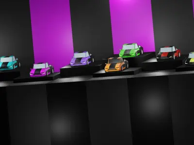 Lowpoly Vehicles - Part 2 - Sport Cars Low-poly 3D model