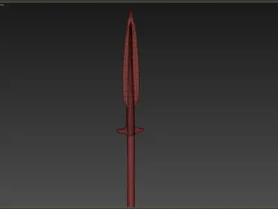 Medieval Spear Low-poly 3D model