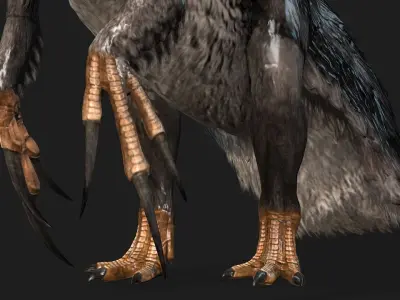 Therizinosaurus Dinosaur Realistic Rigged Low Poly Dinosaur Low-poly 3D model