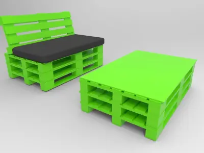 Pallet furniture 3D model