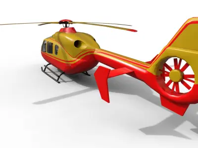 EC135 Helicopter Low-poly 3D model