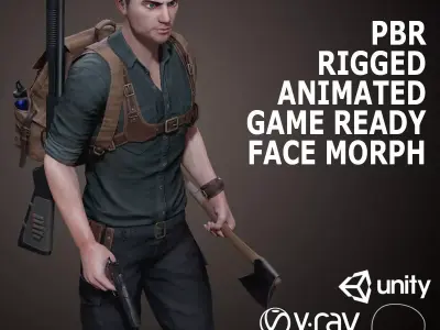 Male Survivor Low-poly 3D model