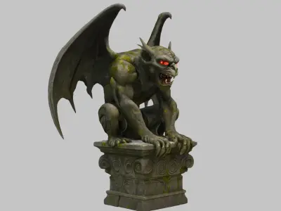 Gargoyle Sentinel Low-poly 3D model