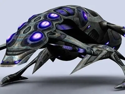 3DRT - Alien Motherships Low-poly 3D model