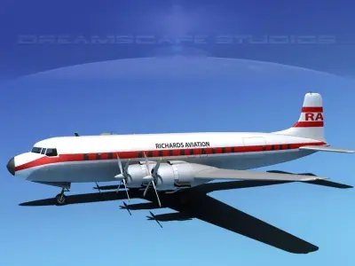Douglas DC-7C Richards Aviation 3D model