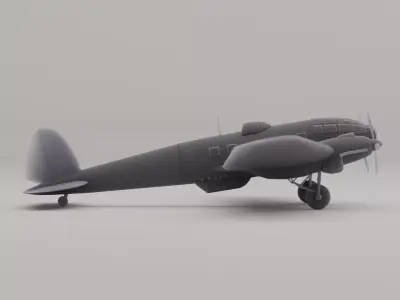 Heinkel-He-111 Medium Bomber Germany WWII 1936 3D print model