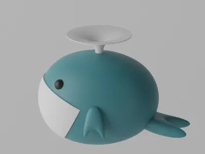 Cartoon Cute Whale 3D model
