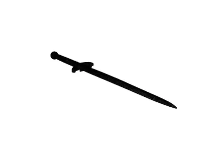 Detailed Fantasy Medieval Longsword 3D model