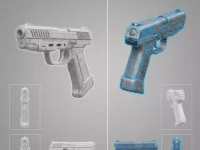 low poly sci-fi gun Low-poly 3D model purchase