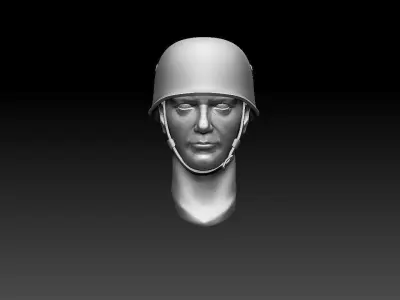 helmet head of soldier in 3D print model