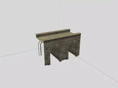 Medieval Stone Bridge Low-poly 3D model