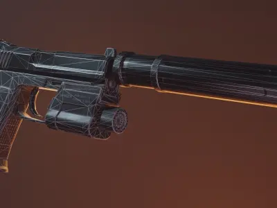 USP 45 inspired pistol Low-poly 3D model