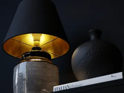  Eno Ceramic Skaro Cobble Shade Lamp Model, White 