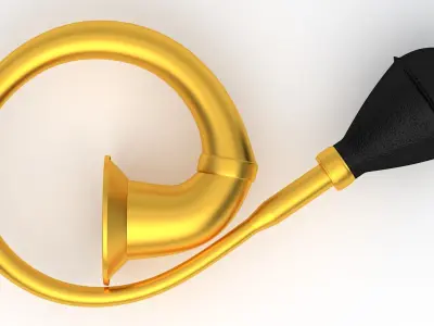 Vintage Vehicle Horn Gold 02 3D model