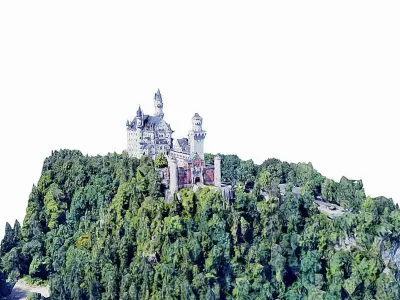 Neuschwanstein Castle Low-poly 3D model