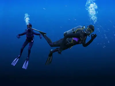 Female Scuba Diver  Low-poly 3D model