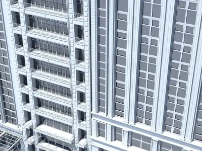 Commercial Building Facade 15 3D model