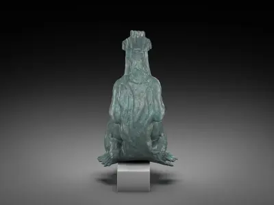 Mermaid aged bronze Low-poly 3D model