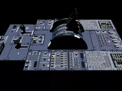 Airbus A320 Cockpit Control Units 3D Model 3D model