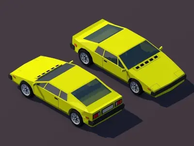 Cartoon Low Poly Sportcar Free low-poly 3D model