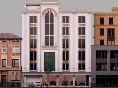 Classic stone facade-Building Classic Facade Element 3D model