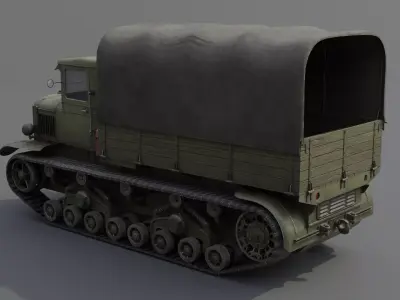 Voroshilovets Artillery Tractor Low-poly 3D model