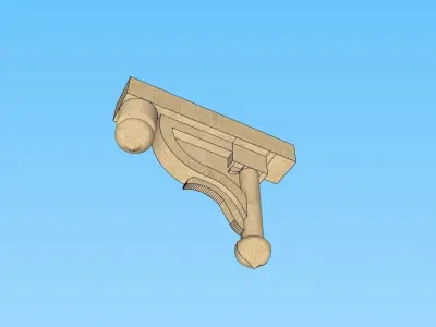 indian jodhpuri stone bracket 3d modal Low-poly 3D model