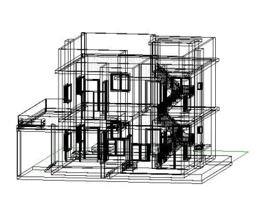 REVIT AND SKETCHUP DOUBLE STOREY HOUSE 3D model