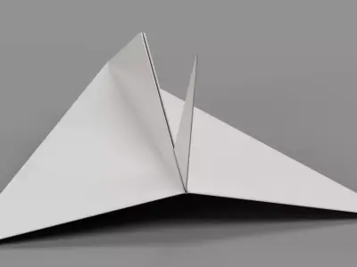 Paper Plane V3 Low-poly 3D model