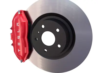 Tesla Ventilated Brake System Low-poly 3D model