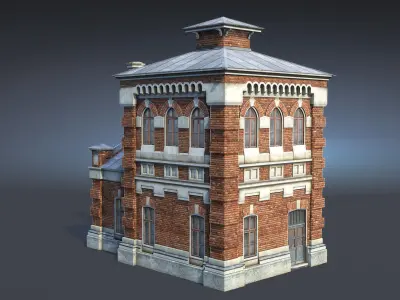 Oil Pumpimg House Low-poly 3D model