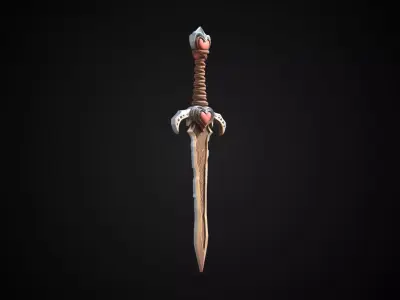Stylized Hobbit Sword - Heartroot - Game Ready 3D model