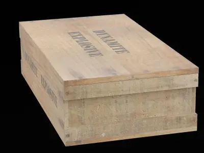 Dynamite Explosive Box Low-poly 3D model