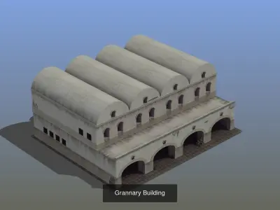 Roman Building Set 02 3D Model Collection
