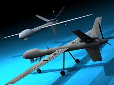 Predator two unmanned aerial vehicles 3D model