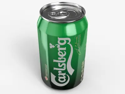 Beverage Can 330 ml Carlsberg 3D model