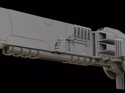 Mecha hard surface cannon 3D model