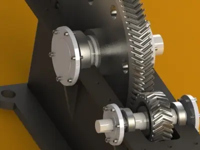 Single stage speed reduction Gearbox Free 3D model